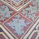 antique encaustic floor tiles Boch freres Maubeuge 17x17 cm