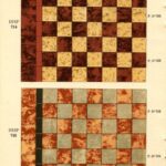 Pagina uit ude catalogus van La Nouvelle Ceramique AMAY met gevlamde keramische tegels