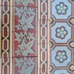 old floor Boch Freres MAubeuge encaustic reclaimed tiles 17x17 cm