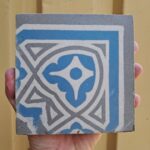 antieke hoektegels blauw