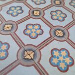 Boch freres Maubeuge antique floor reclaimed and restored 17x17 cm