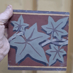 antieke Boch freres tegel 17x17 cm boordtegel