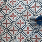 Vintage tegels vloer van cementtegels