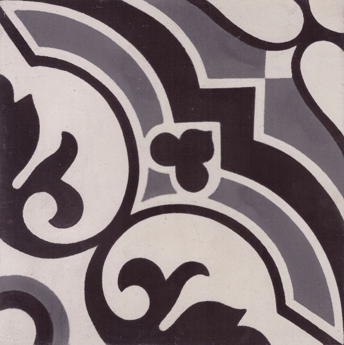 retro tegel FLOWERZ ZERO 4 grey version