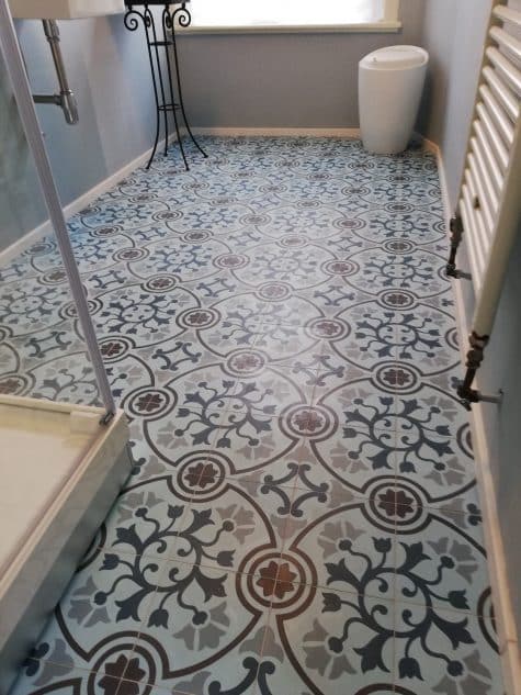 Alvast schotel Natuur Portugese vloertegels outlet: de cementtegels Blue Autumn | FLOORZFloorz