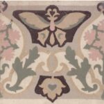 antieke tegel met vlinder