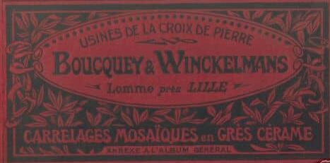 De tegels werden in de jaren 1920 vervaardigd door Manufacture de Carrelages Mosaïques Boucquey et Winckelmans