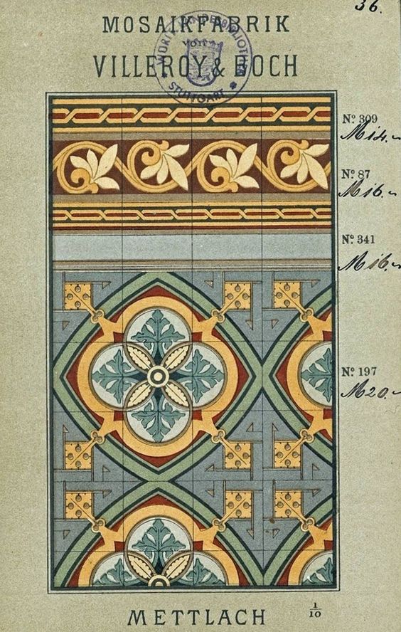 oude catalogus van antieke Boch vloertegels