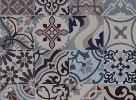 patchwork portugese tegels blauw