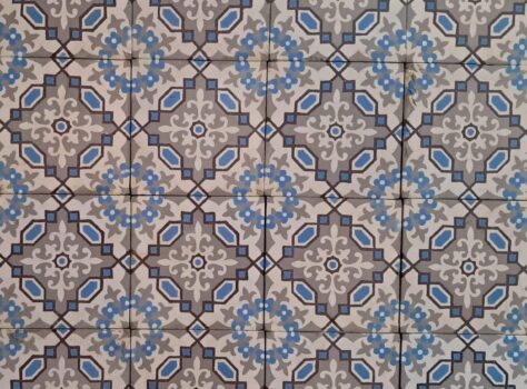 oude tegels blauw