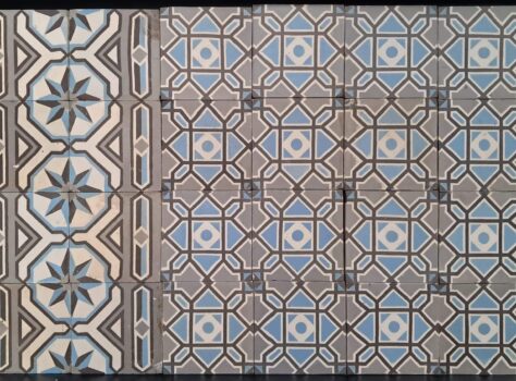 antieke vloertegels blauwe