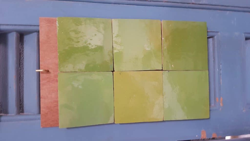 Marokkaanse zelliges Pommes vertes 10x10 cm