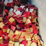 Zellige ROUGES FEU gestapeld