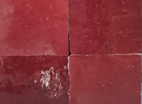 cerise zellige close up 10x10 cm