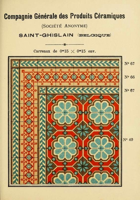 Antieke tegels keramiek Saint Ghislain