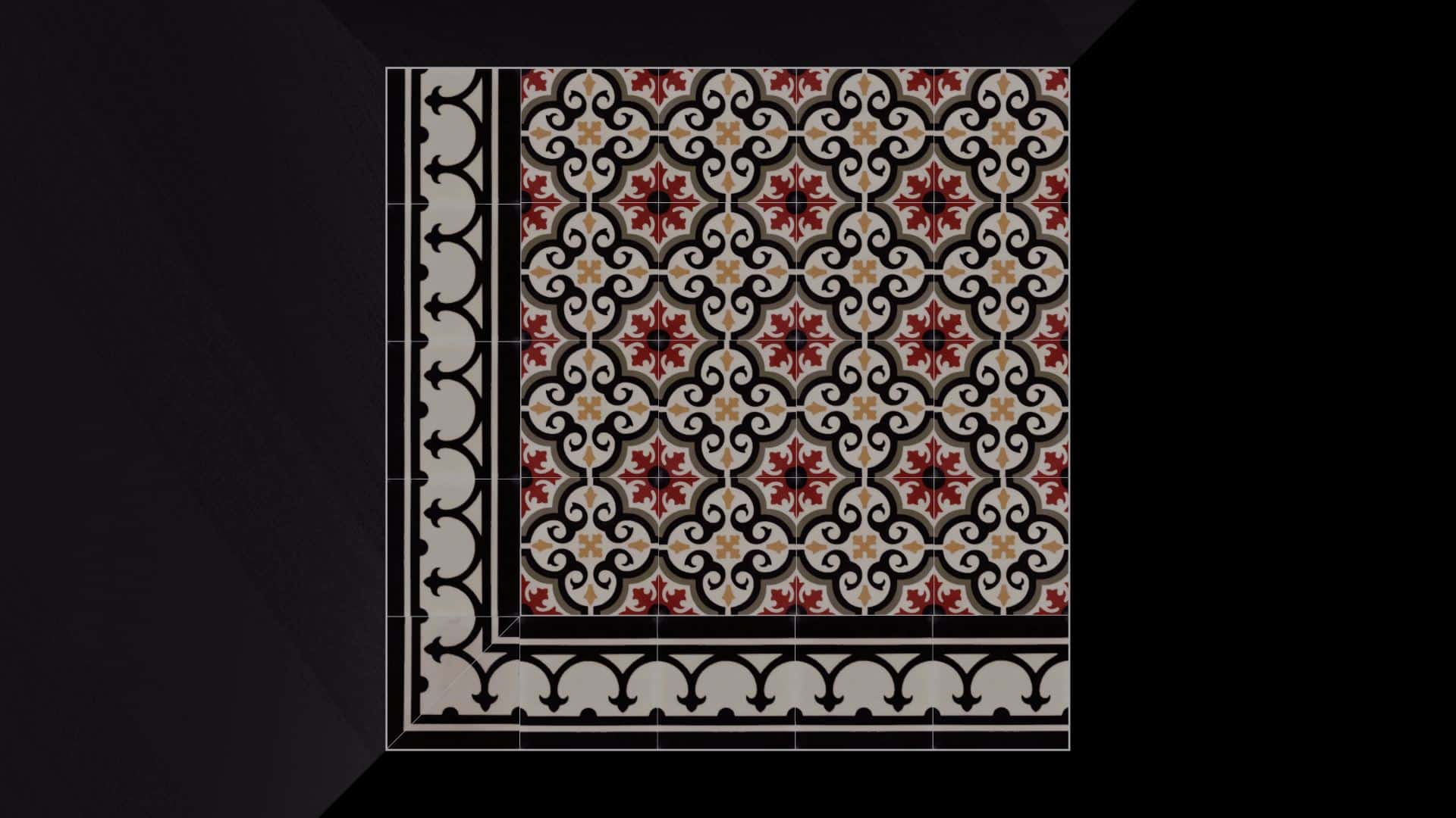 Portugese cementtegel TANGER 02 met BORDER 18