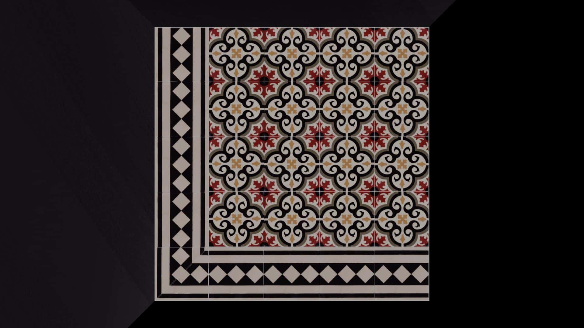 Portugese vloertegel TANGER 02 met BORDER 21