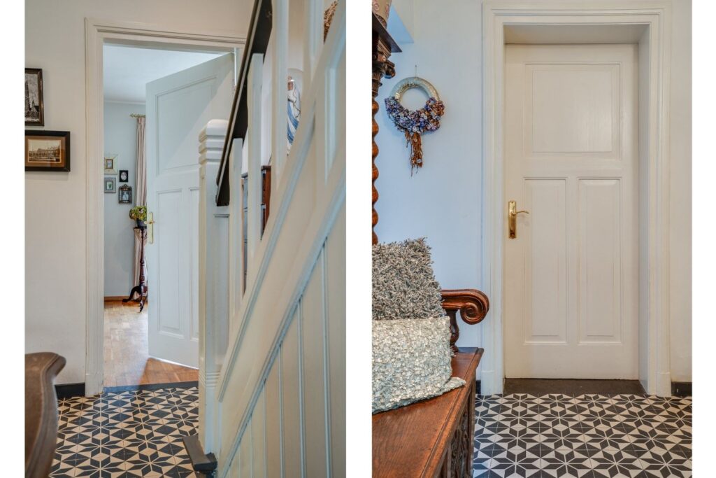 Portugese cementtegel ASTREA BLACK in hal