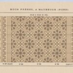 Antieke patroontegel Carrelages Ceramiques de Boch Freres a Maubeuge Nord 1887