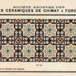 oude keramische vloertegel van Societe Anonyme des carrelages Ceramiques de Chimay a Forges Lez Chimay