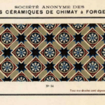 antieke keramische vloertegel van Societe Anonyme des carrelages Ceramiques de Chimay a Forges Lez Chimay