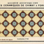 antieke tegels met motieven van Societe Anonyme des carrelages Ceramiques de Chimay a Forges Lez Chimay